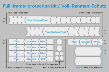 Preview: Fahrrad Voll-Rahmen-Schutz Set, Individuell bedruckt