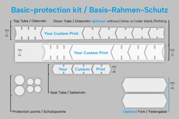 Preview: Fahrrad Basis-Rahmen-Schutz-Set, individuell bedruckt